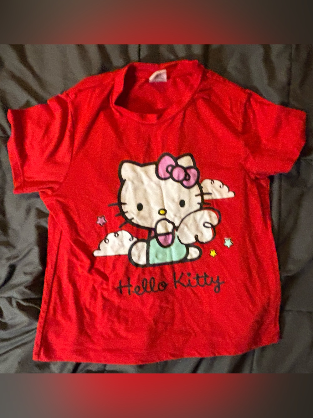 Hello Kitty Red Tee with Pastel Bow